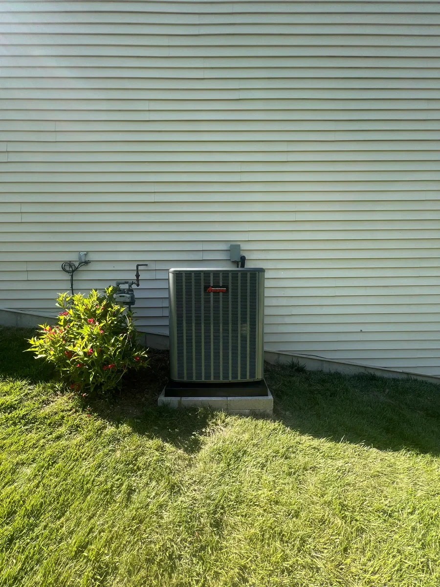 Outdoor air conditioner after replacement in Lake St. Louis, Missouri.