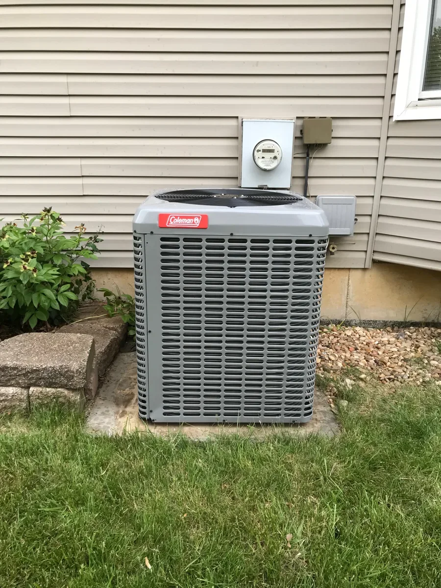 Outdoor air conditioner after replacement in Lake St. Louis, Missouri.
