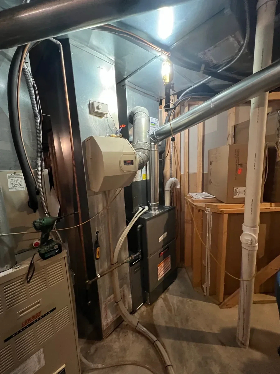 Indoor furnace after replacement in Lake St. Louis, Missouri.
