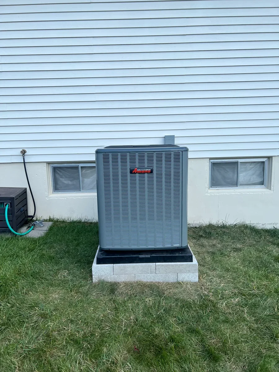Outdoor air conditioner after replacement in O'Fallon, Missouri.