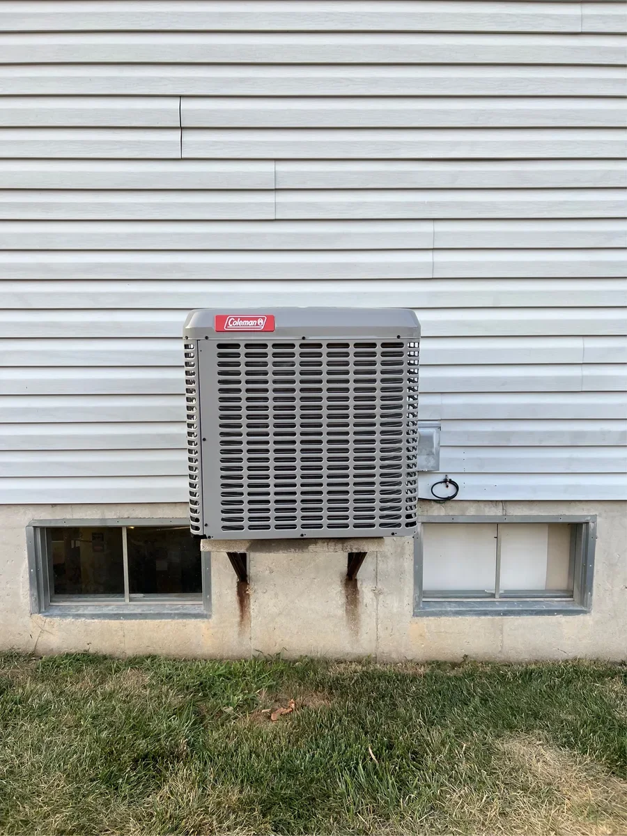 Outdoor air conditioner after replacement in O'Fallon, Missouri.