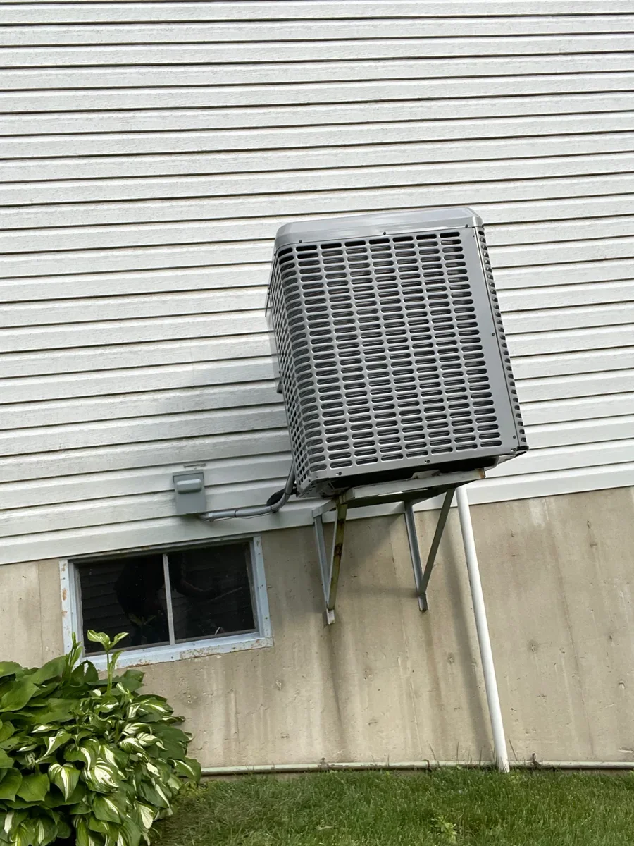Outdoor air conditioner after replacement in O'Fallon, Missouri.