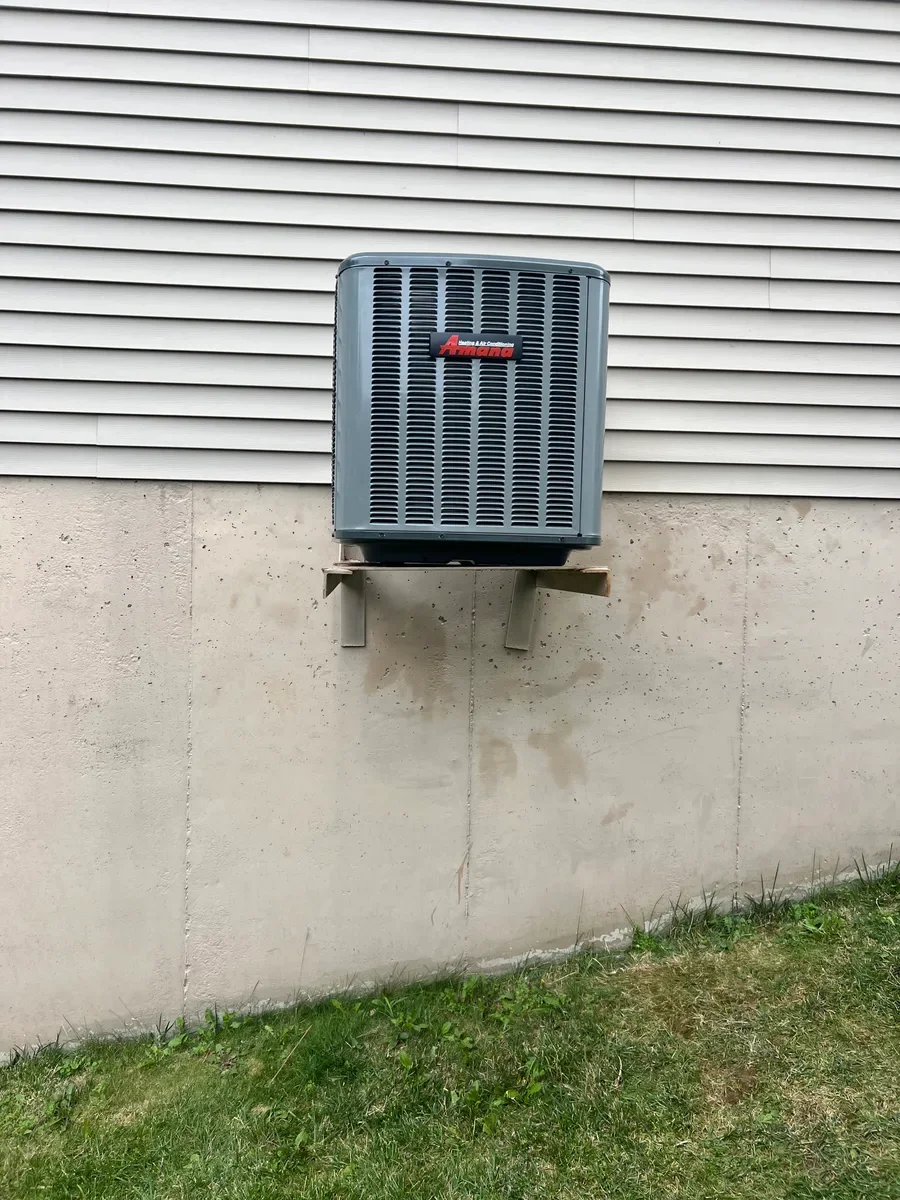 Outdoor air conditioner after replacement in O'Fallon, Missouri.