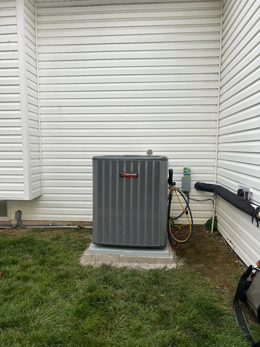 Outdoor air conditioner after replacement in O'Fallon, Missouri.