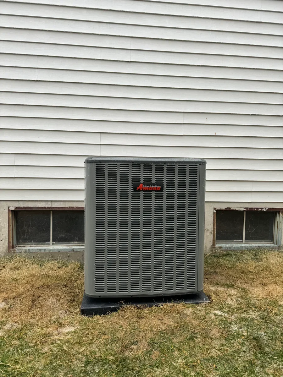 Outdoor air conditioner after replacement in O'Fallon, Missouri.