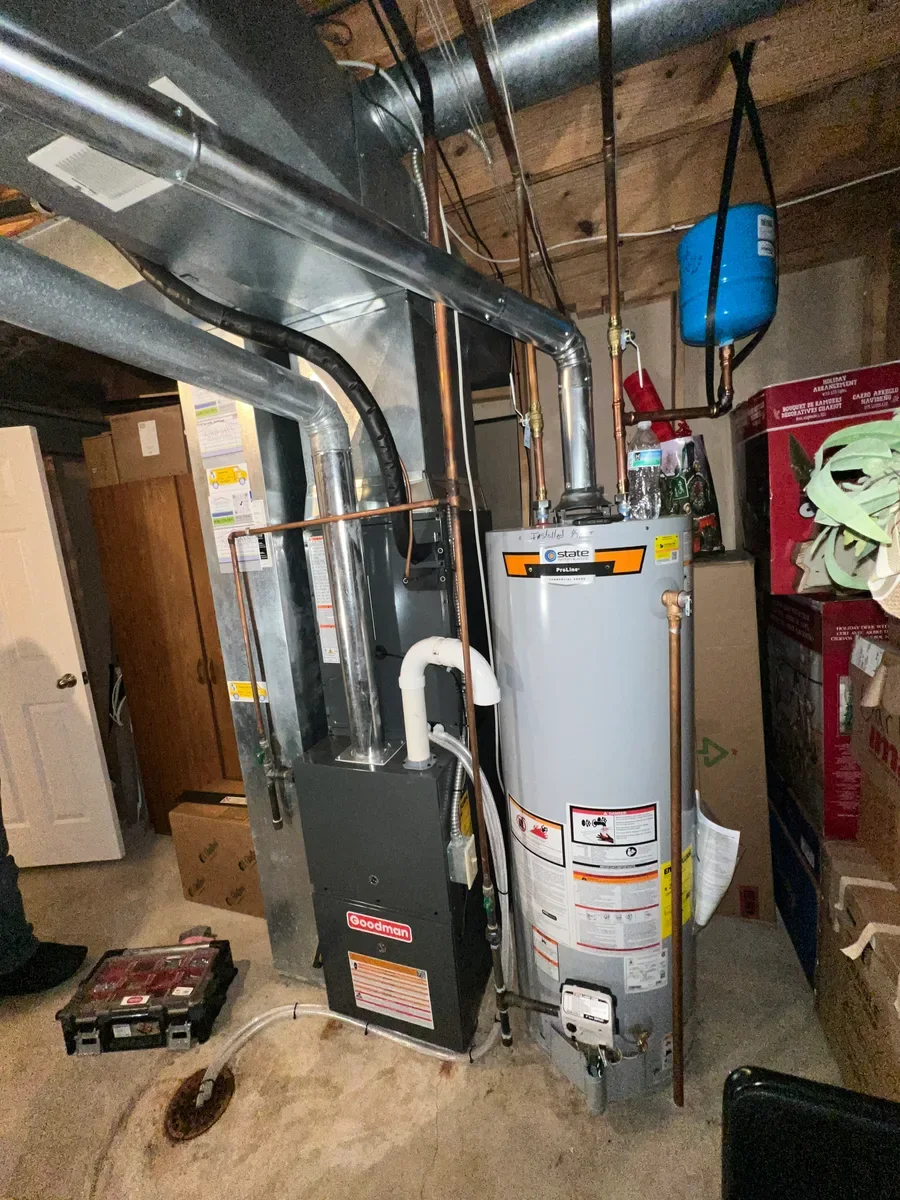 Indoor furnace after a complete heating and cooling system replacement by KirbnJays in O'Fallon, Missouri.