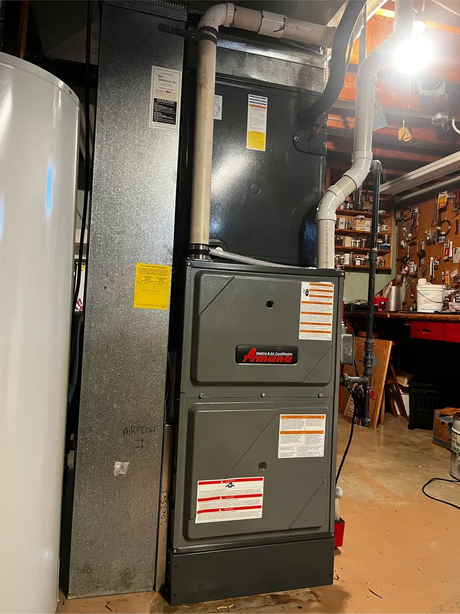 Completed indoor equipment installed by KirbnJays for a heating and cooling system replacement in O'Fallon, Missouri.