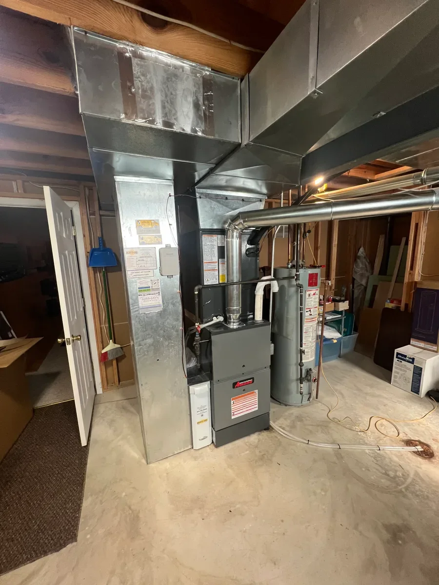 Completed indoor equipment installed by KirbnJays for a heating and cooling system replacement in O'Fallon, Missouri.