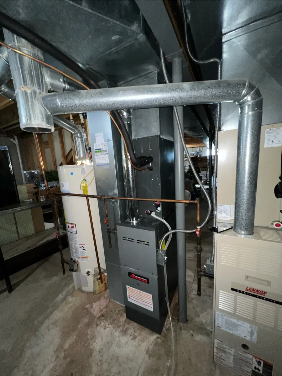 Completed indoor equipment installed by KirbnJays for a heating and cooling system replacement in O'Fallon, Missouri.