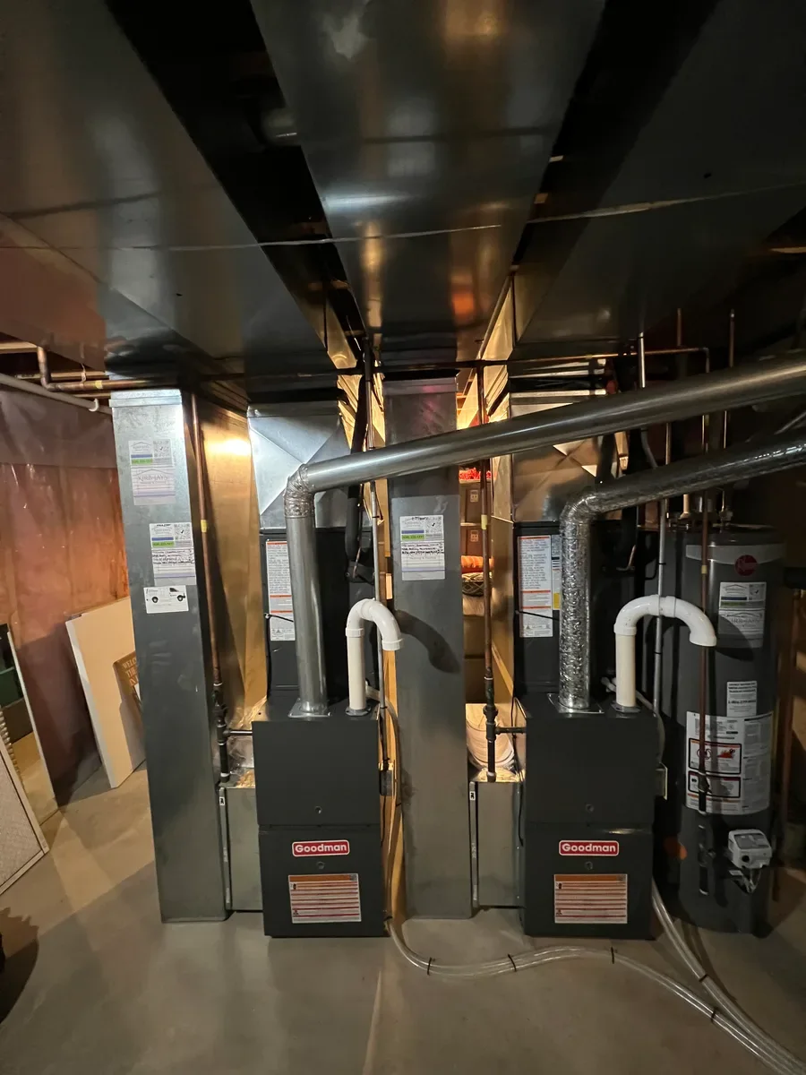 Indoor equipment after a heating and cooling system replacement in O'Fallon, Missouri.