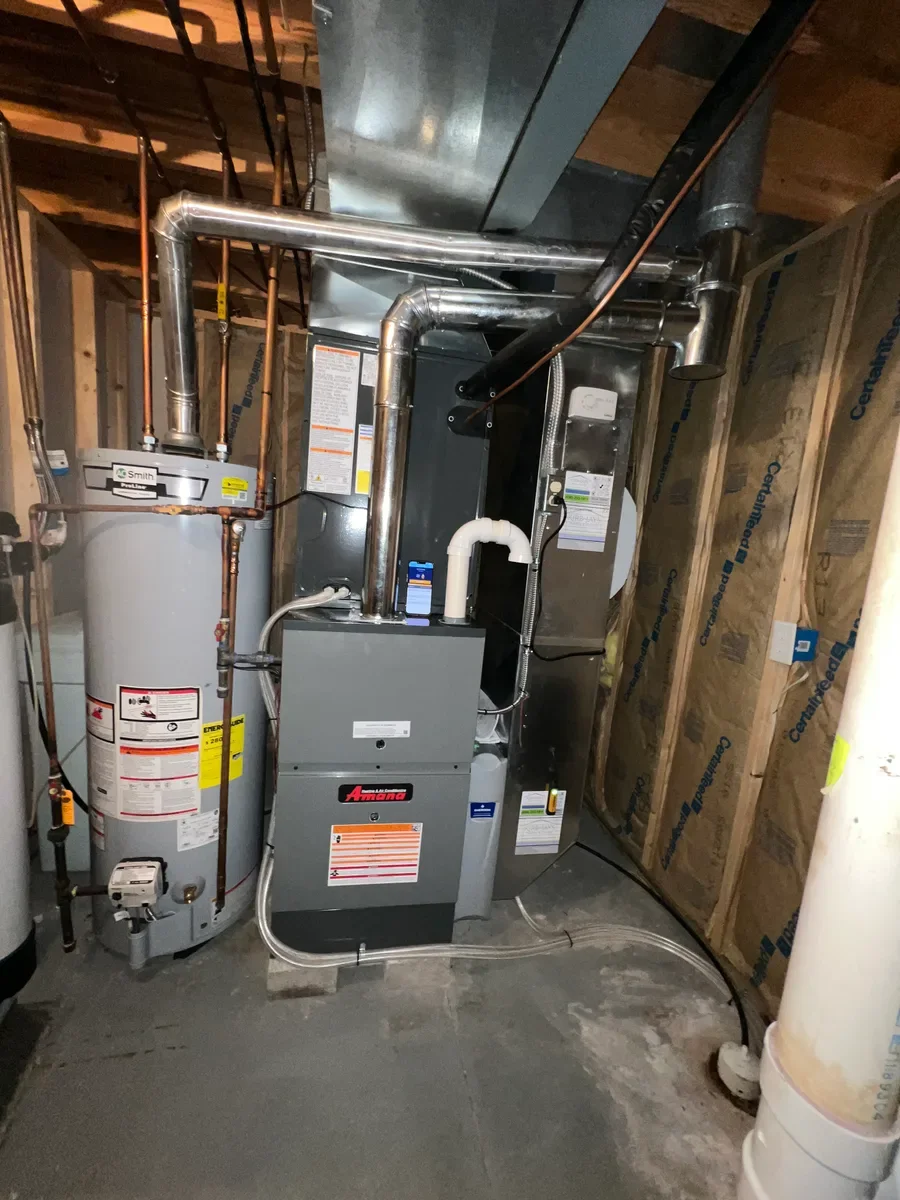 Indoor furnace after replacement in O'Fallon, Missouri.