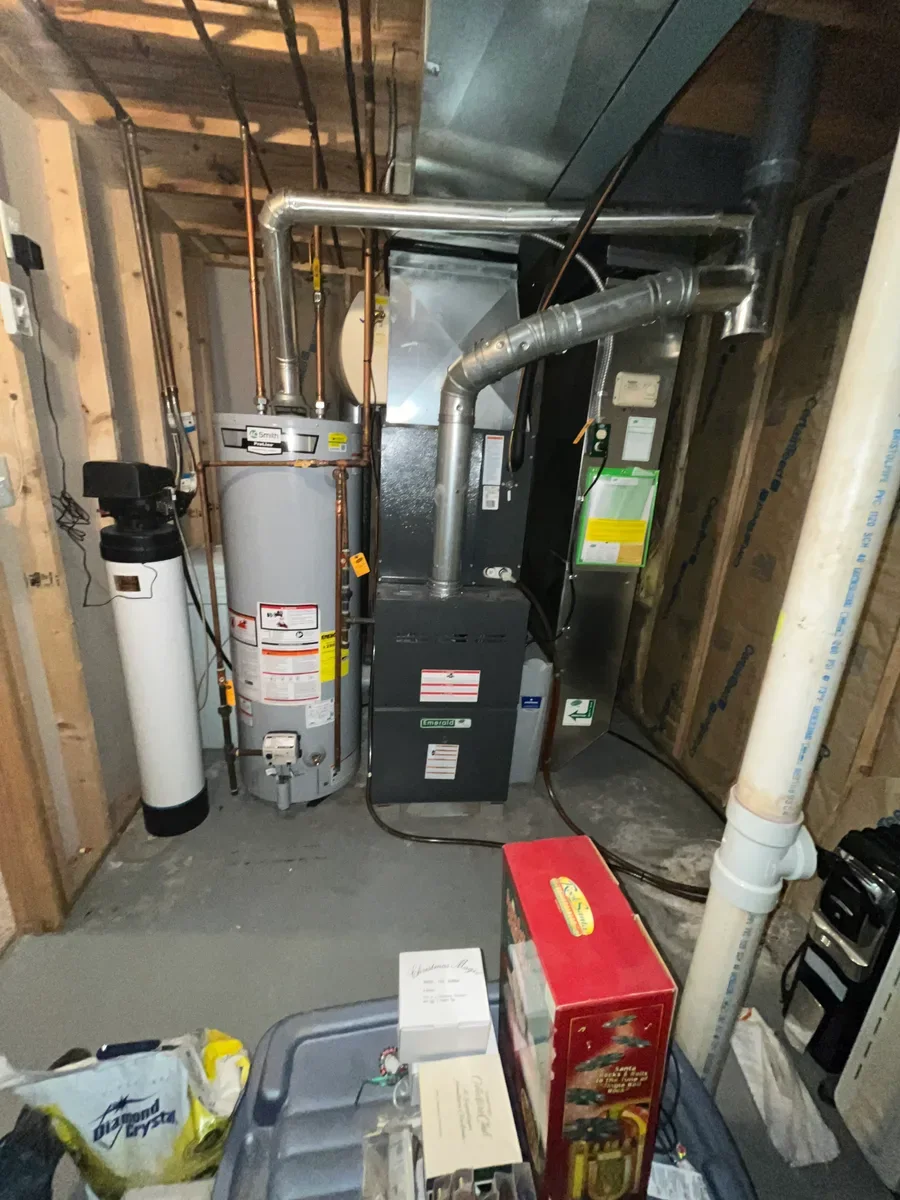 Indoor furnace before replacement in O'Fallon, Missouri.