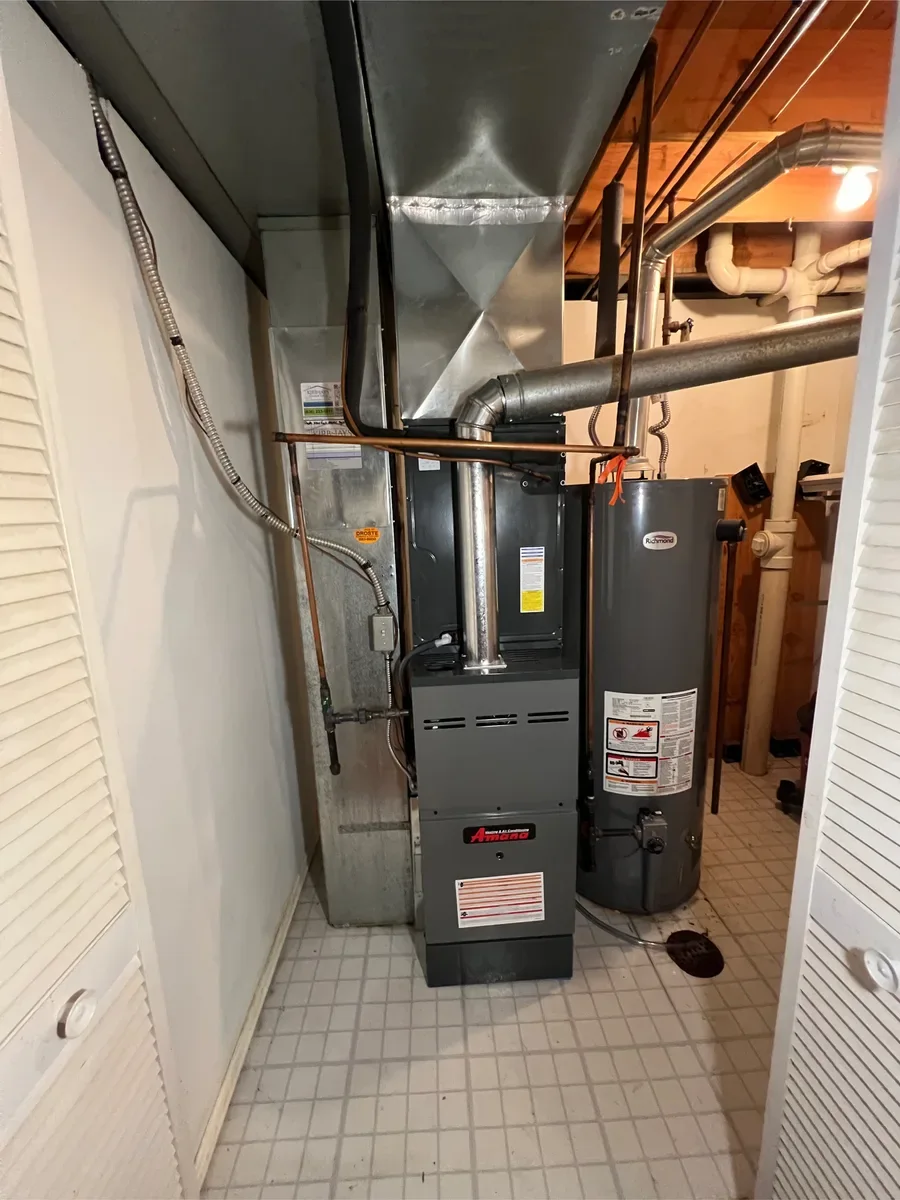 Indoor furnace after replacement in O'Fallon, Missouri.