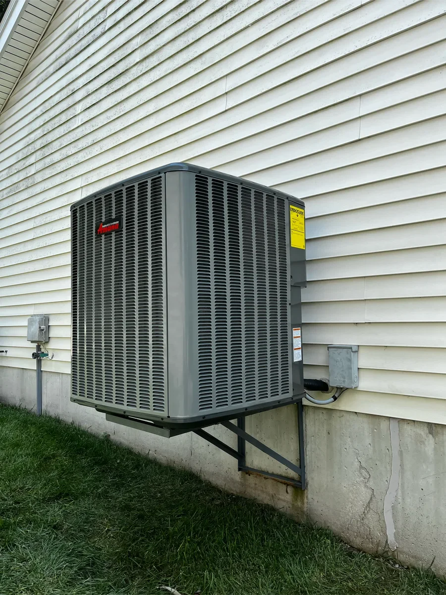 Outdoor air conditioner after replacement in St. Charles, Missouri.