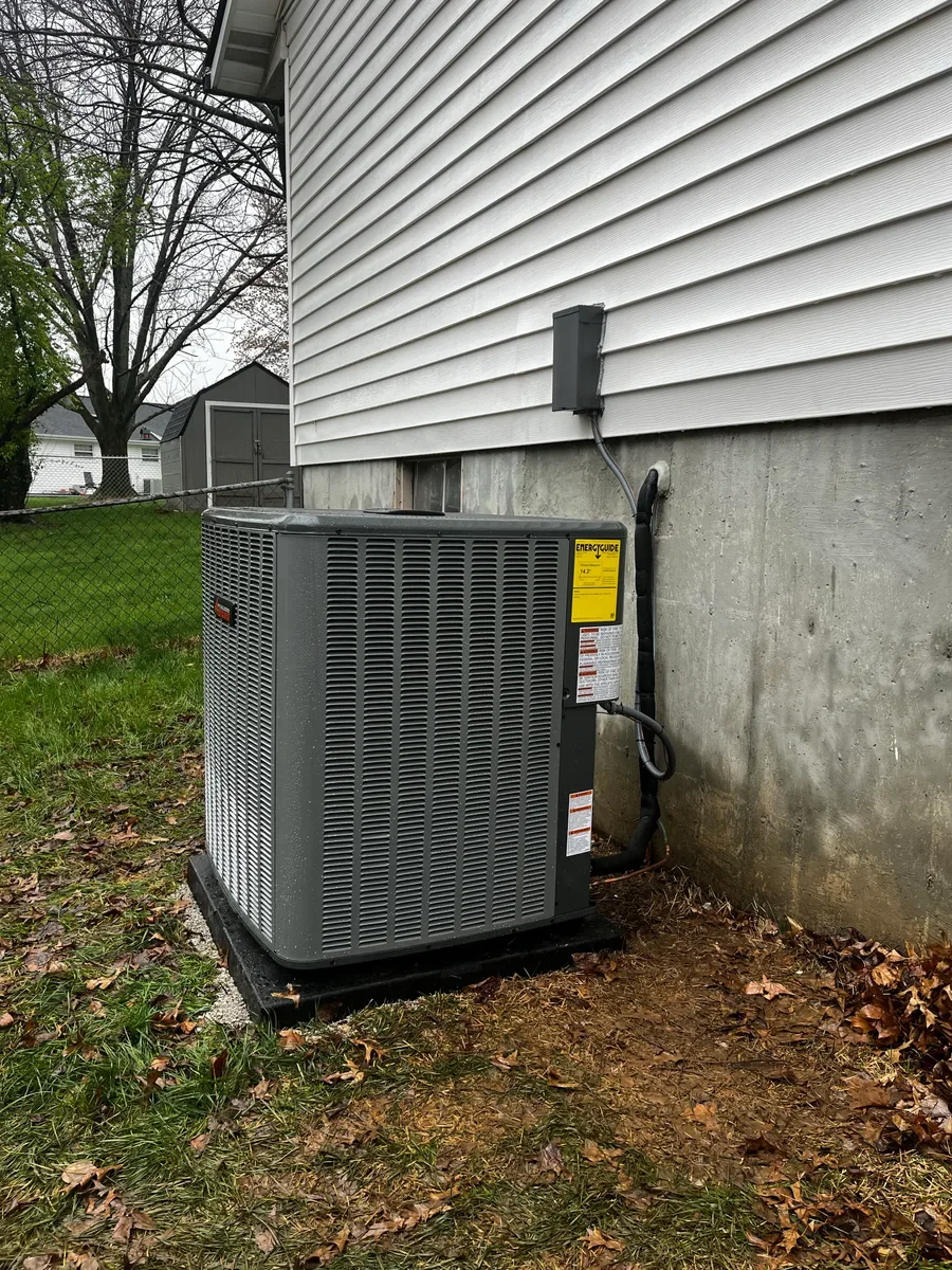 Outdoor air conditioner after replacement in St. Peters, Missouri.