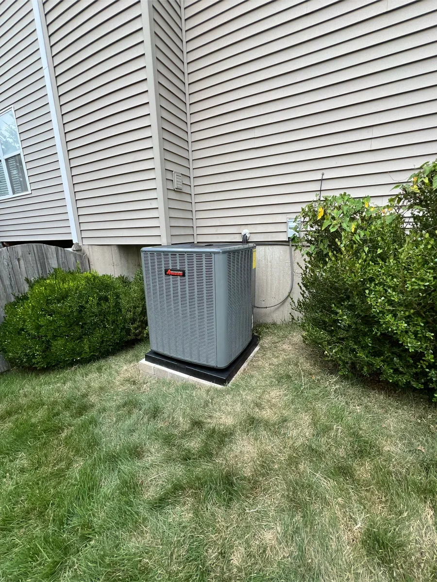 Outdoor air conditioner after replacement in St. Peters, Missouri.