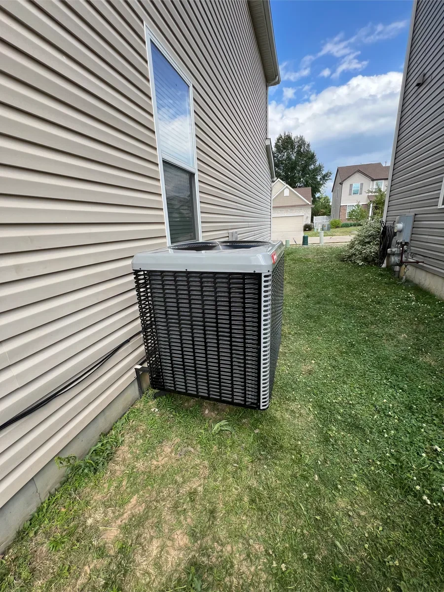 Outdoor air conditioner after replacement in St. Peters, Missouri.