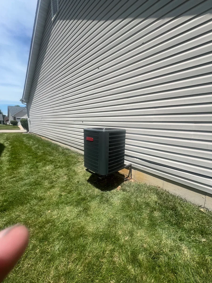 Outdoor air conditioner after replacement in Wentzville, Missouri.