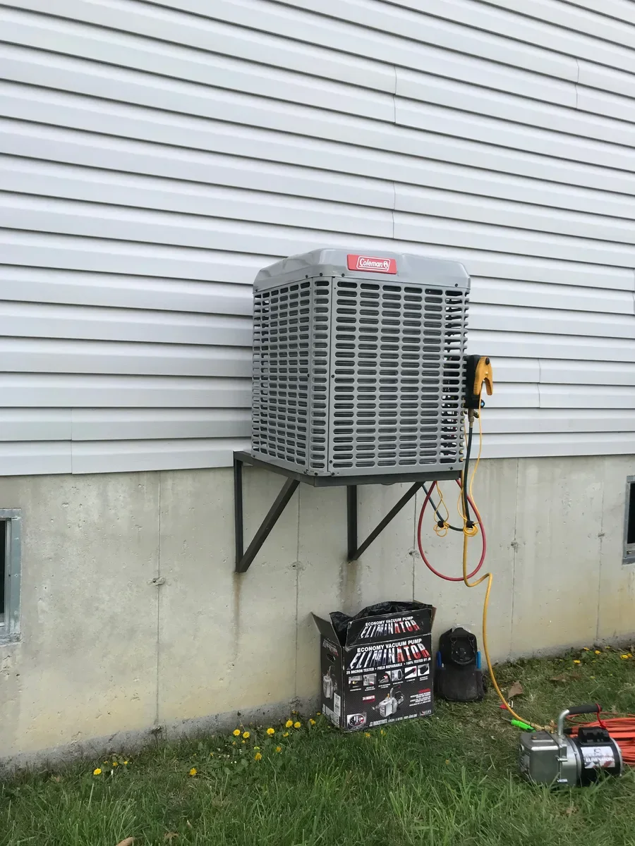 Outdoor air conditioner after replacement in Wentzville, Missouri.